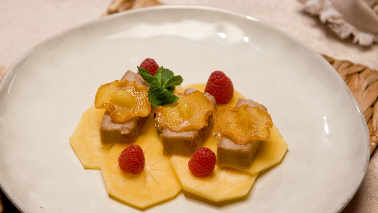 Flam casolà de castanyes amb caquis