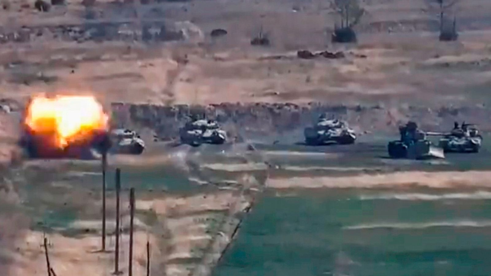 Captura de pantalla dels atacs a l’Alt Karabakh