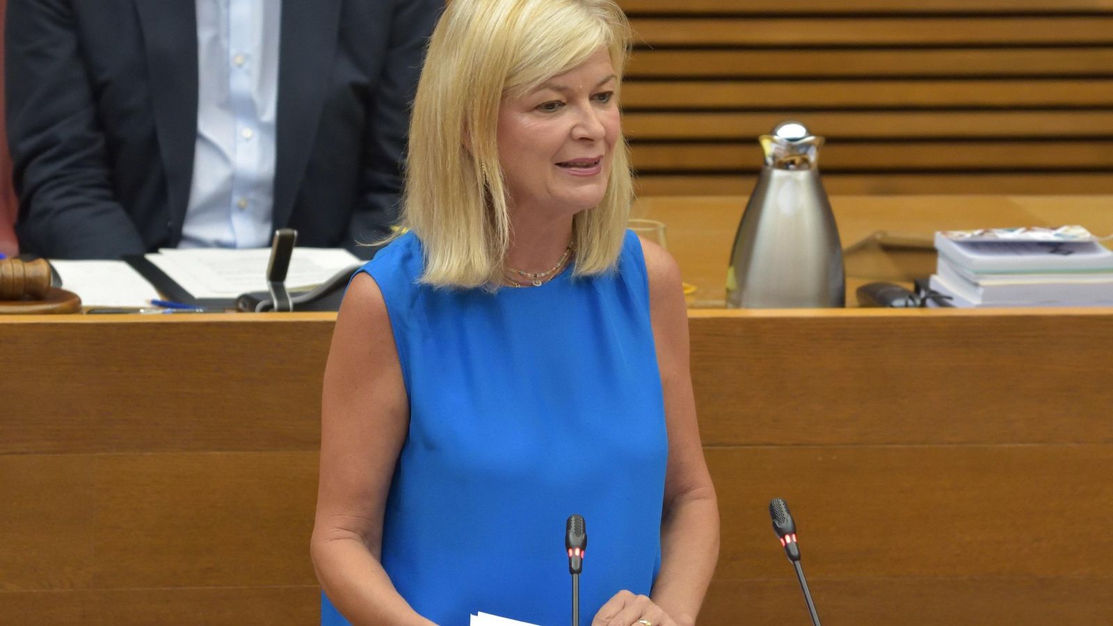 Imatge d'arxiu de la conselleria de Justícia, Gabriela Bravo, durant una compareixença de la diputació permanent en Les Corts