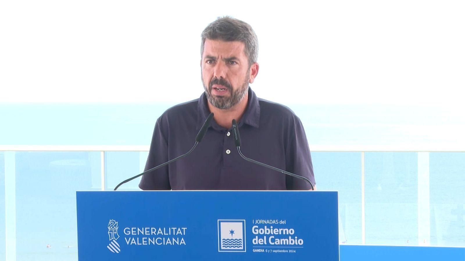 Carlos Mazón, president de la Generalitat, atén els mitjans este migdia a Gandia