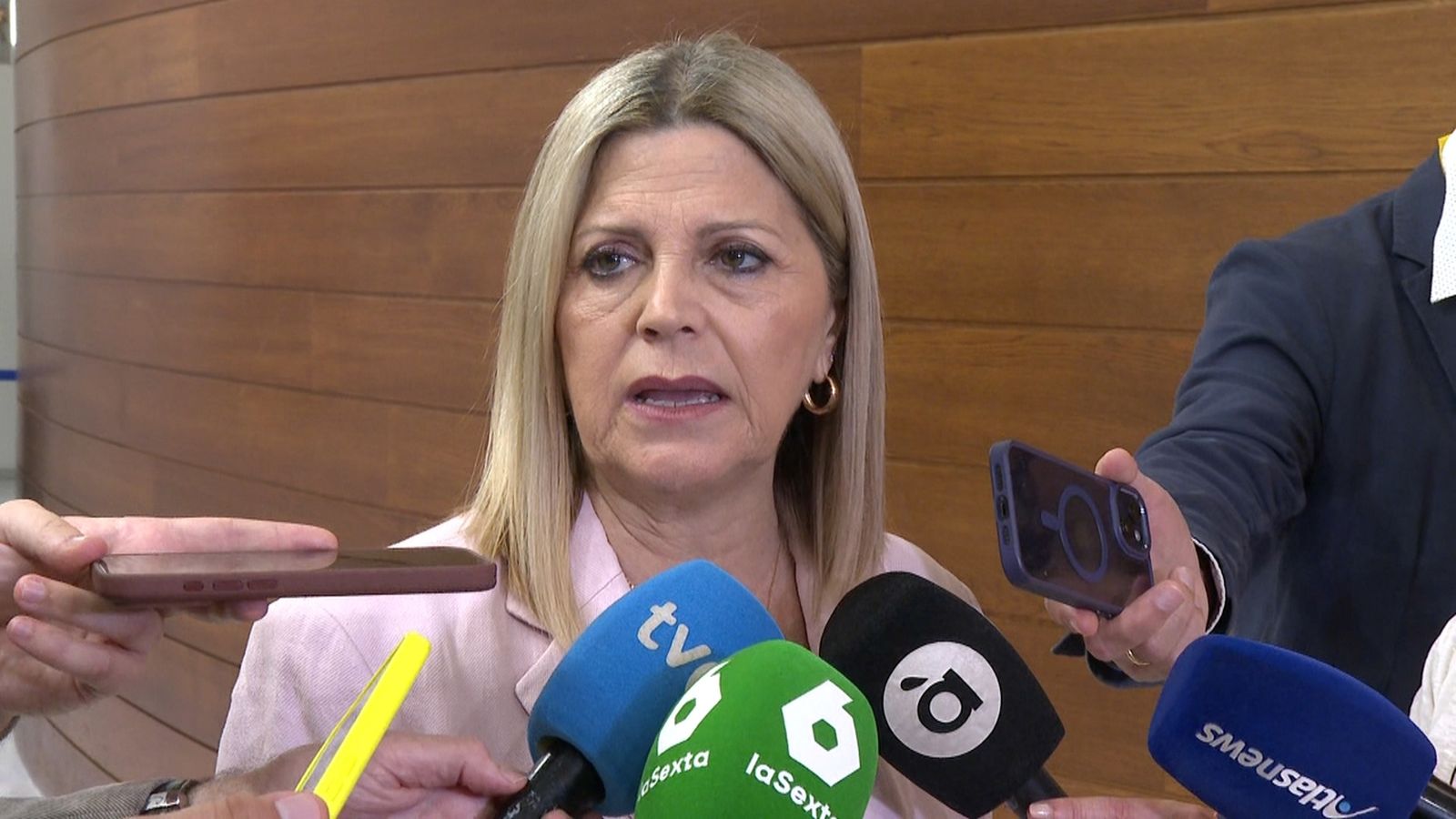 Declaracions de la consellera d'Educació, Carmen Ortí, a l'interior de les Corts