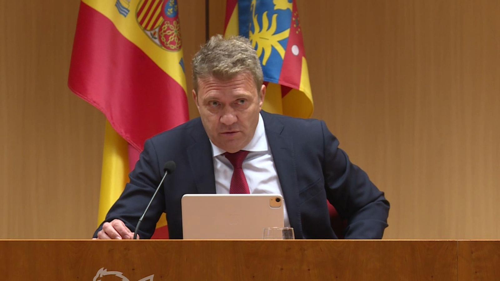 El president del TSJCV Manuel Baeza, durant la presentació de la memòria