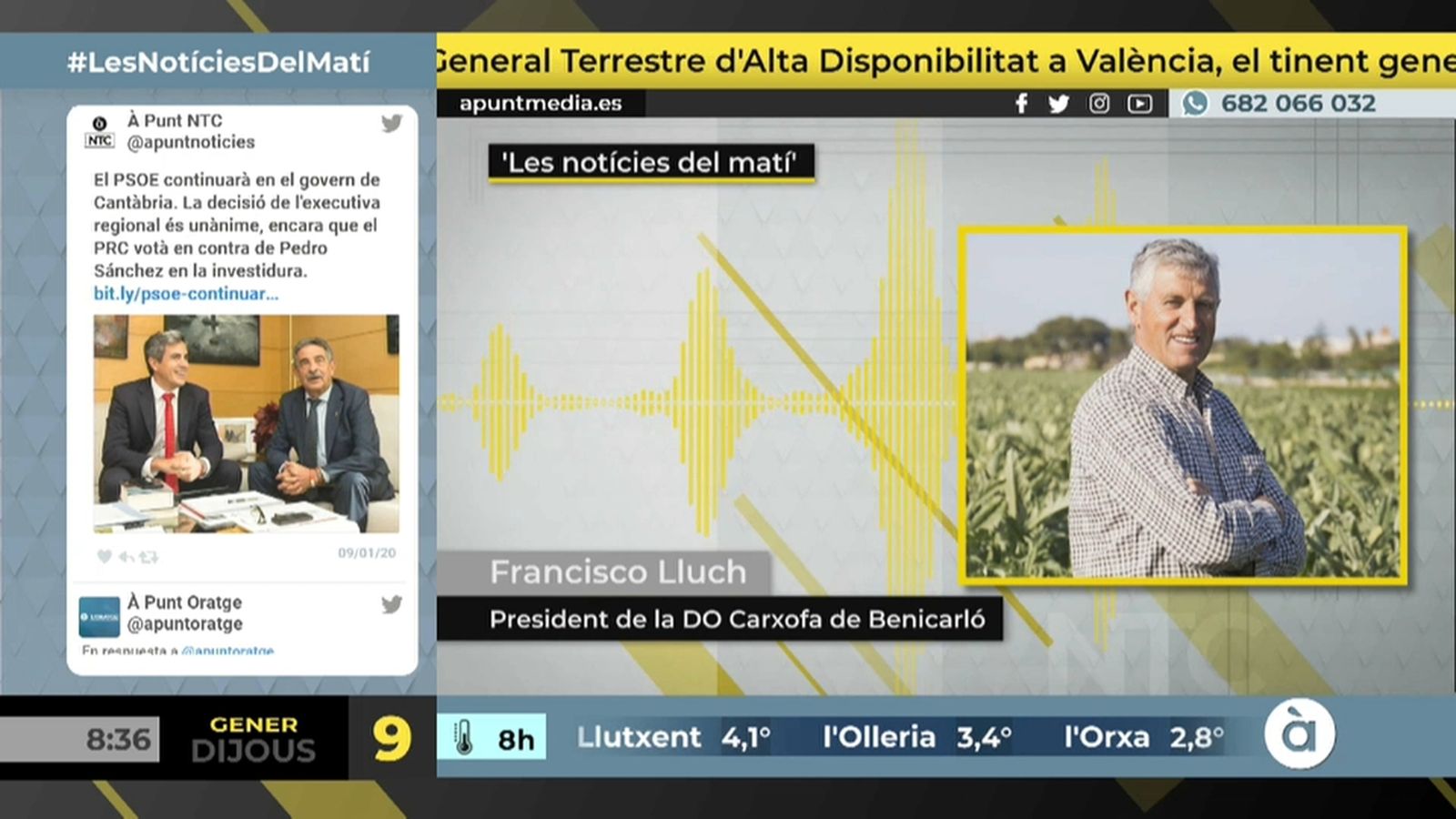 09.01.2019 | NM Entrevista a Paco Lluch, president de la DO Carxofa de Benicarló