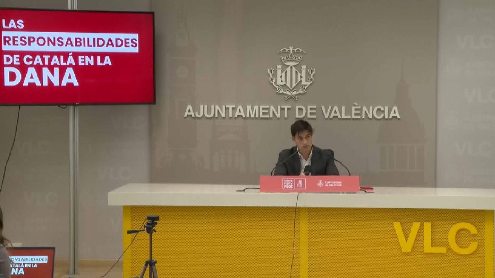 El portaveu del PSPV, Borja Sanjuan, durant la roda de premsa