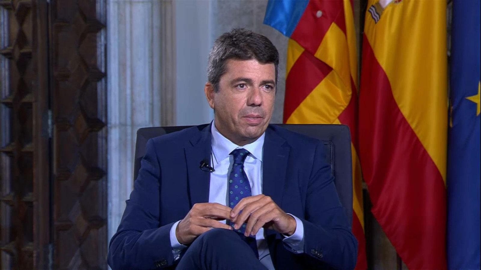 Un moment de l'entrevista al president de la Generalitat que va oferir À Punt Entrevista d'À Punt al president de la Generalitat, Carlos Mazón