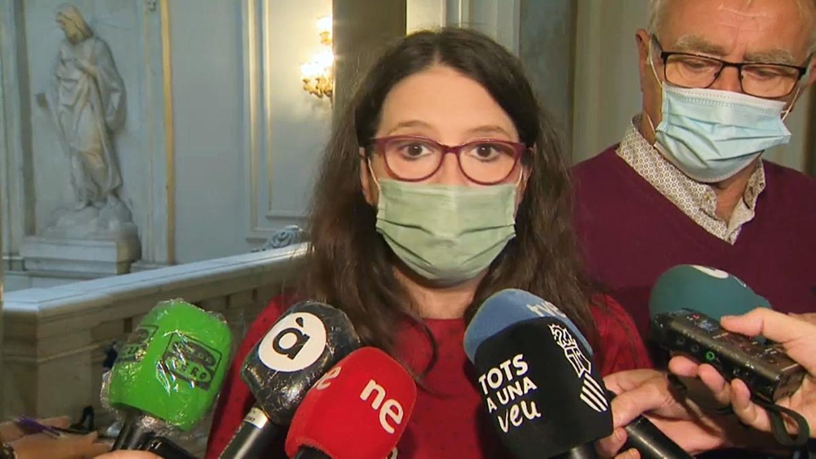 La vicepresidenta del Consell, Mónica Oltra, i consellera d'Igualtat, durant la seua intervenció