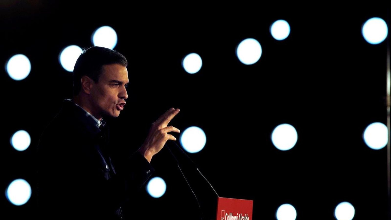 Pedro Sánchez durant la presentació de candidatures a Barcelona. Alberto Estévez