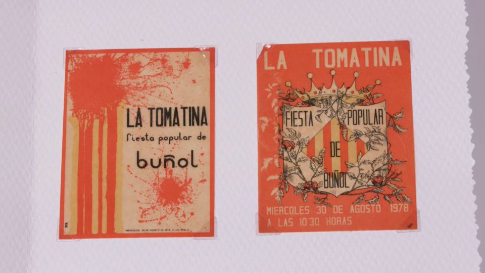 Els primers cartells dedicats a la Tomatina, de l'any 1978 Els primers cartells dedicats a la Tomatina, de l'any 1978