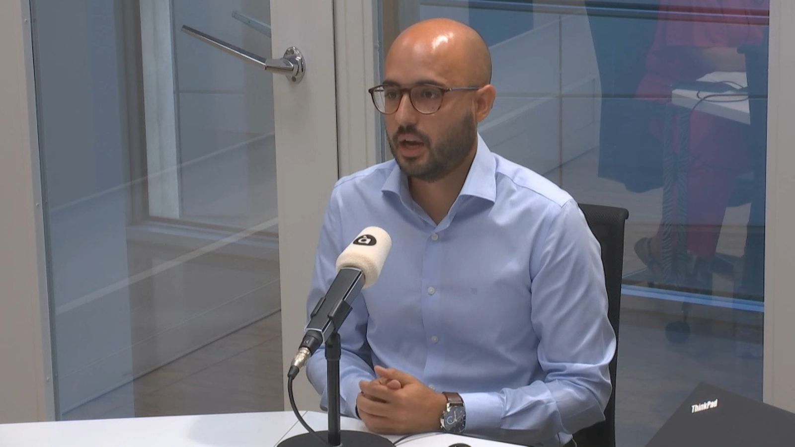 L'alcalde d'Algemesí, José Javier Sanchis Bretones, este dijous en l'estudi de 'Les notícies del matí'
