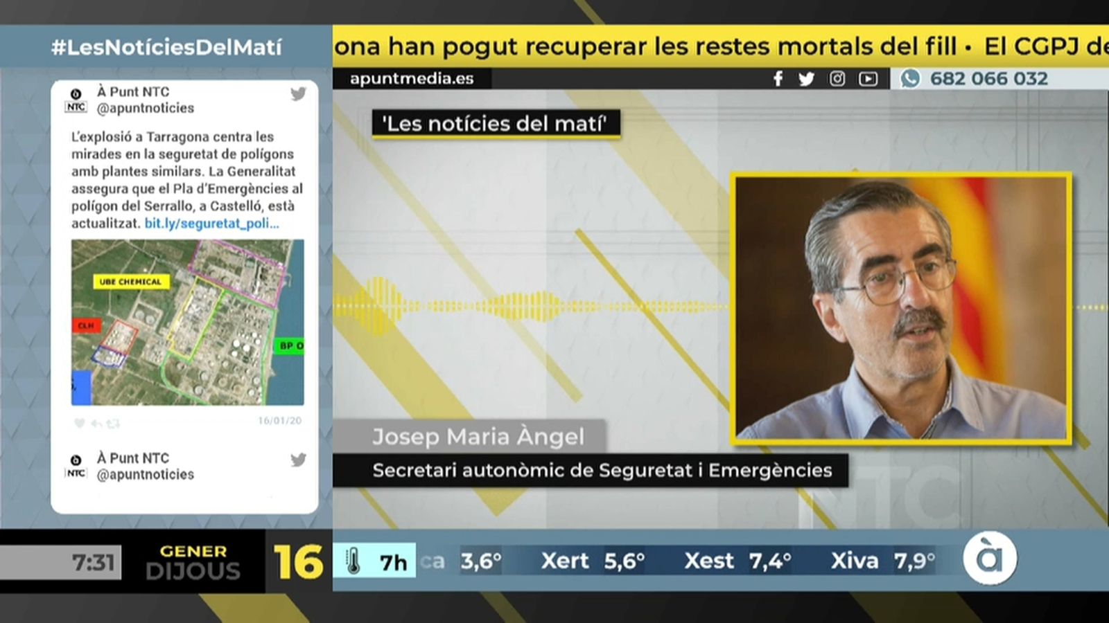 16.01.2020 | NM JM Àngel apunta a una sobrecàrrega com a origen de l'incendi a l'aeroport de l'Altet