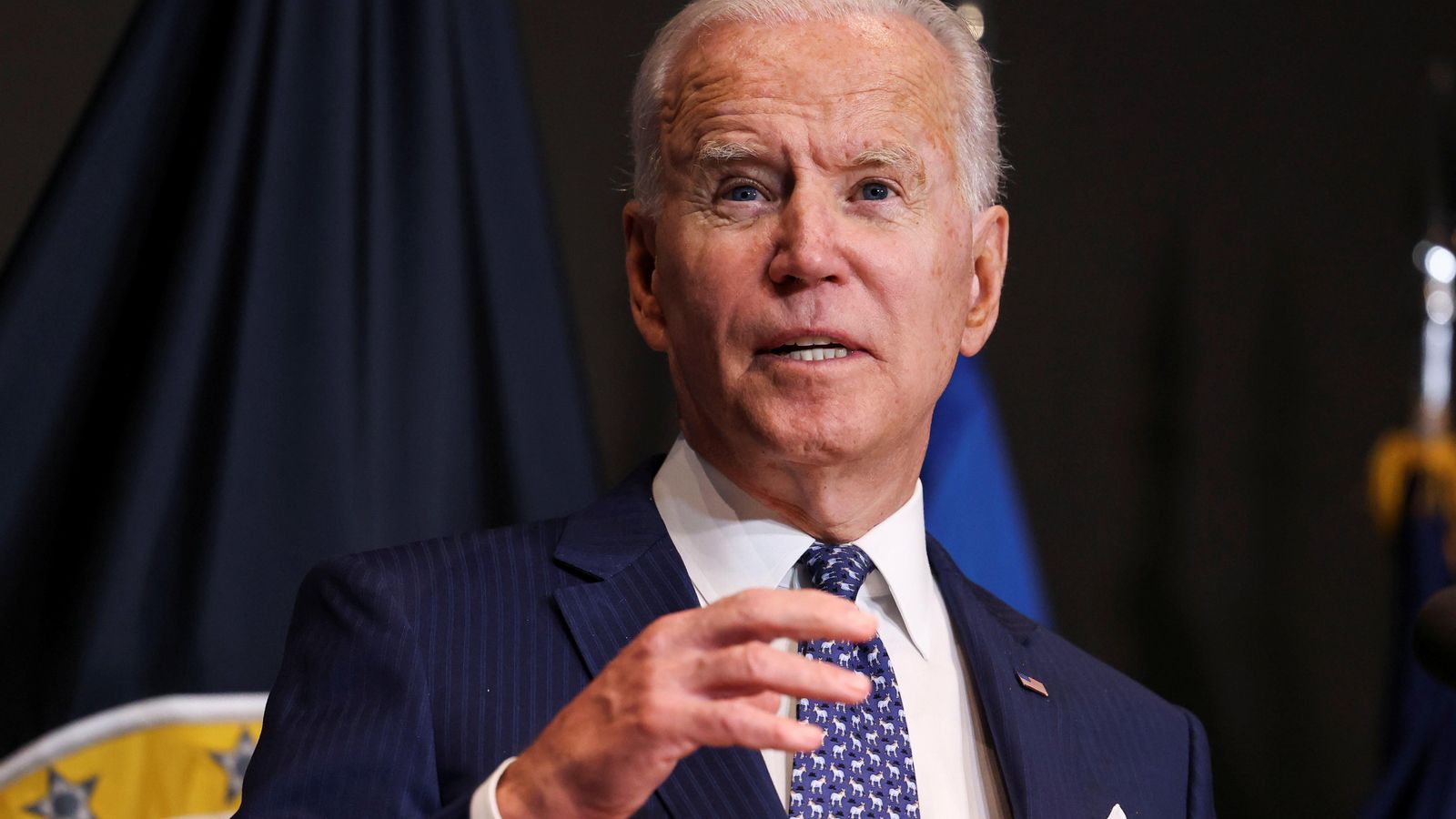 Joe Biden, aquest dimarts durant la visita a la oficina del director d'Intel·ligència Nacional a McLean (Virgínia)