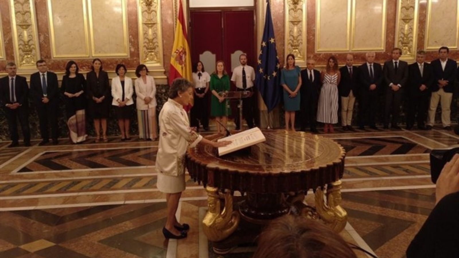 La nova administradora de RTVE, Rosa María Mateo, durant l'acte de presa de possessió el passat 30 de juliol
