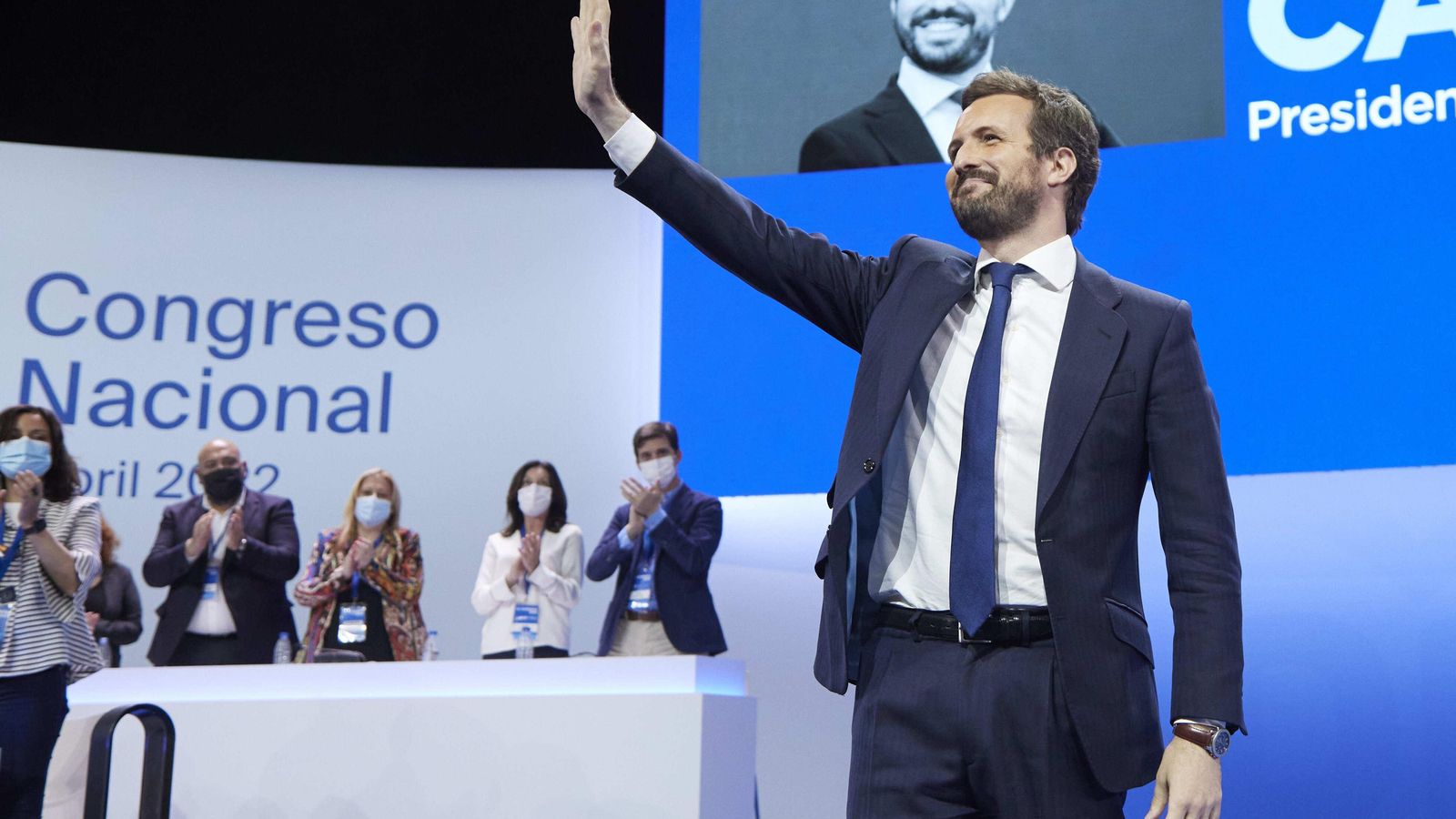 Pablo Casado, en la seua intervenció en el Palau de Congressos i Exposicions de Sevilla (FIBES)