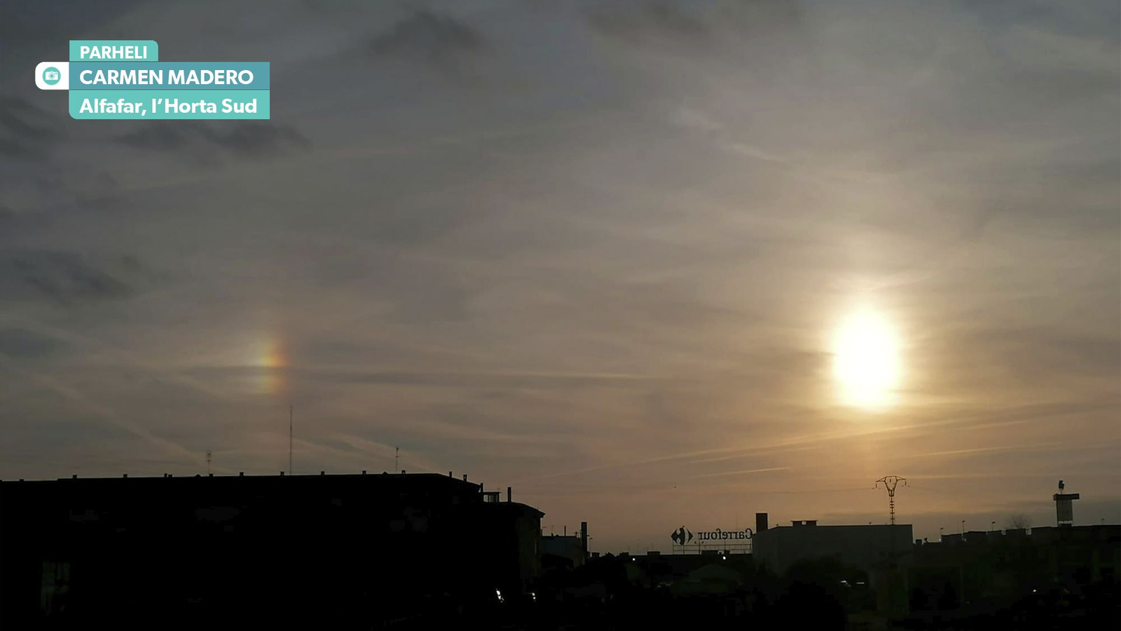 Parheli esquerre captat en càmera
