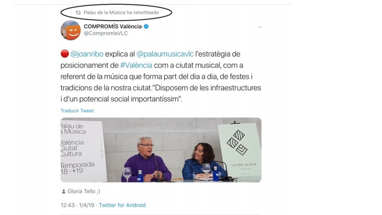 Captura de pantalla d'una de les denúncies del PP