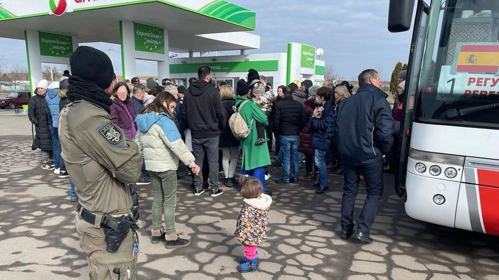Un dels combois provinents d'Ucraïna amb ciutadans espanyols