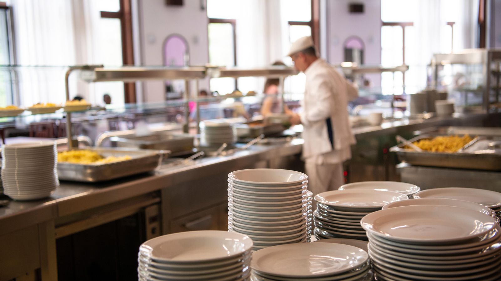 Vista d'un menjador escolar