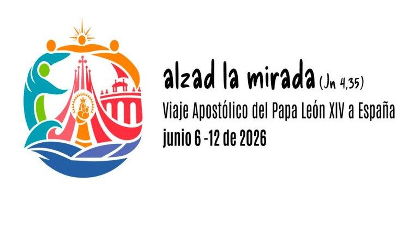 Logo i lema de la visita del papa a Espanya.