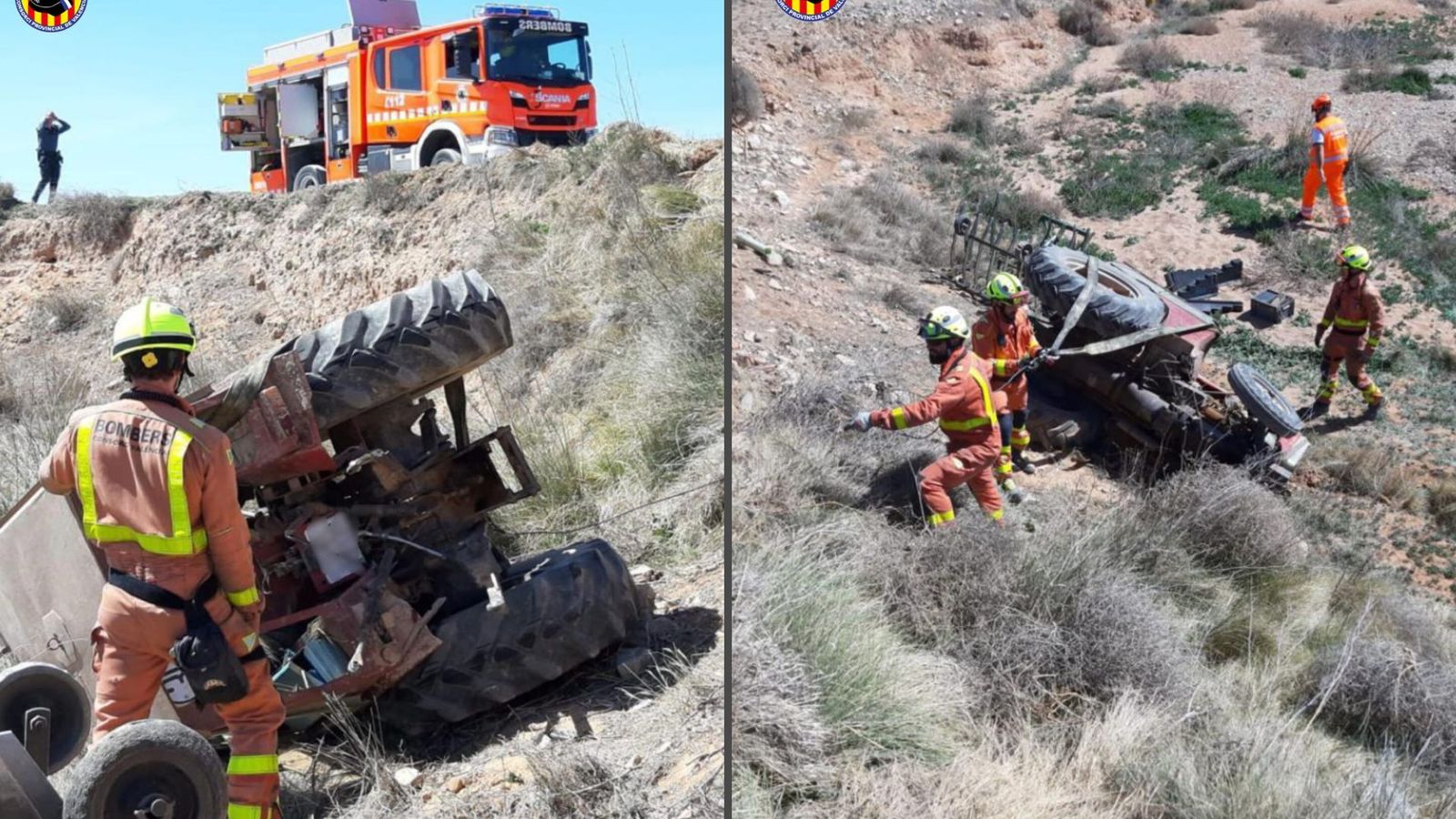 Imatges de la intervenció dels bombers