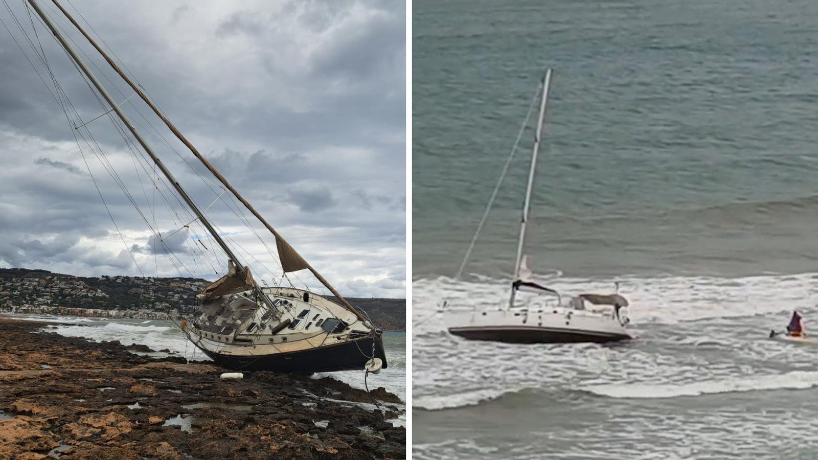 Els dos velers han encallat a les costes de Xàbia i Cullera