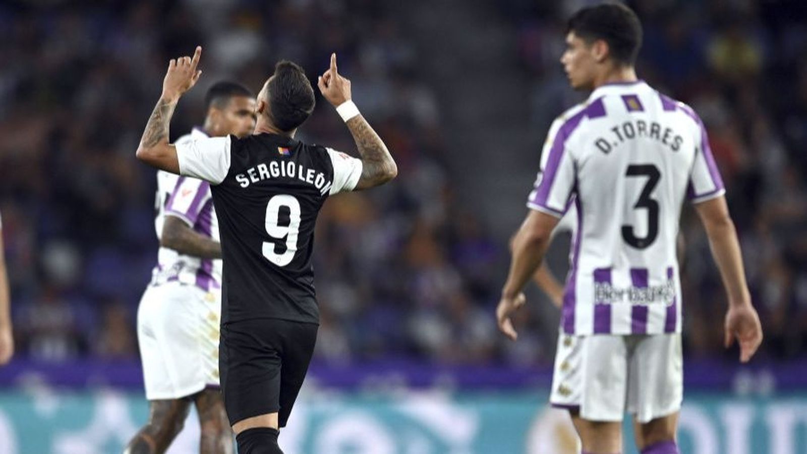 Sergio León celebra el gol