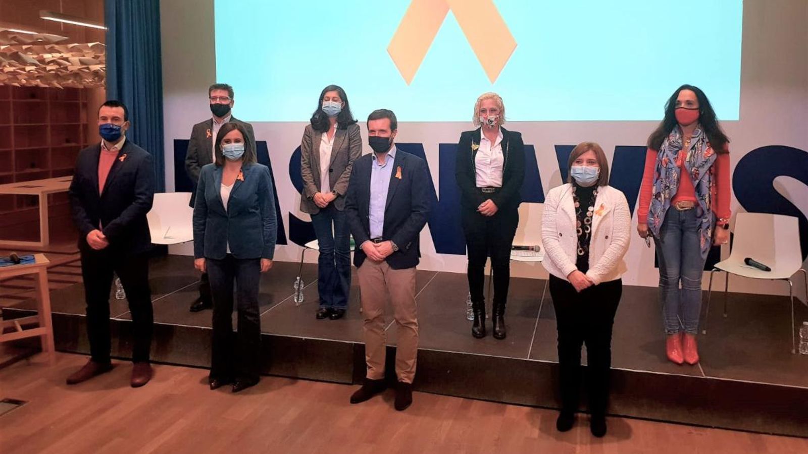 El president del PP, Pablo Casado, aquest dissabte a València.