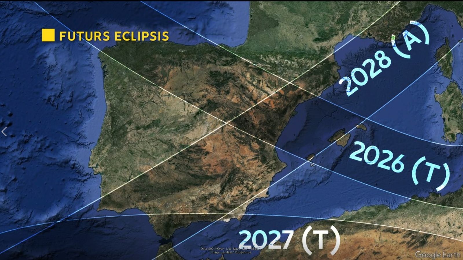 Franges del eclipsis dels pròxims anys