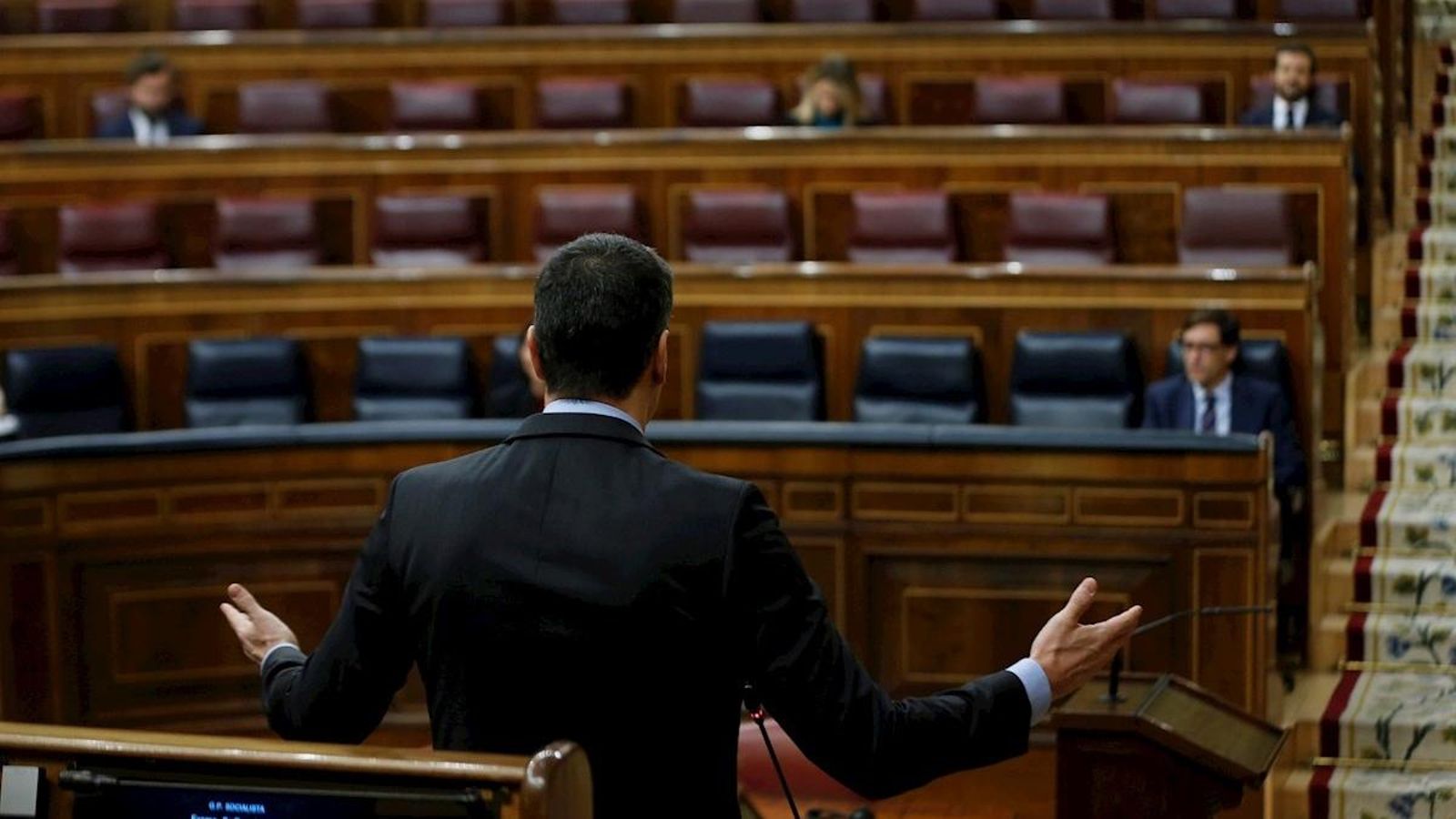 El president del govern espanyol, Pedro Sánchez, durant la sessió de control al Congrés del passat 29 d'abril