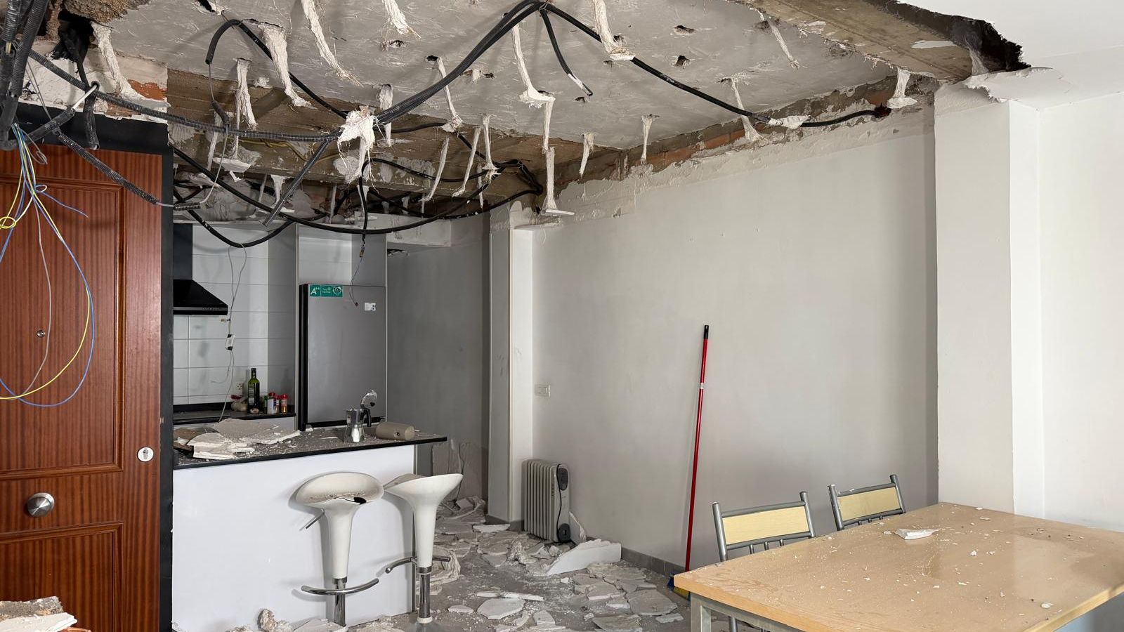 Casa afectada per les explosions al clavegueram a Castelló de la Plana