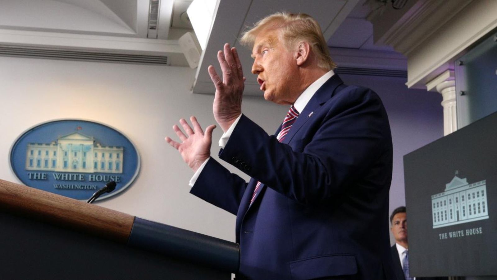 El president dels EUA, Donald Trump, en una roda de premsa a la Casa Blanca El president dels EUA, Donald Trump, en una roda de premsa a la Casa Blanca