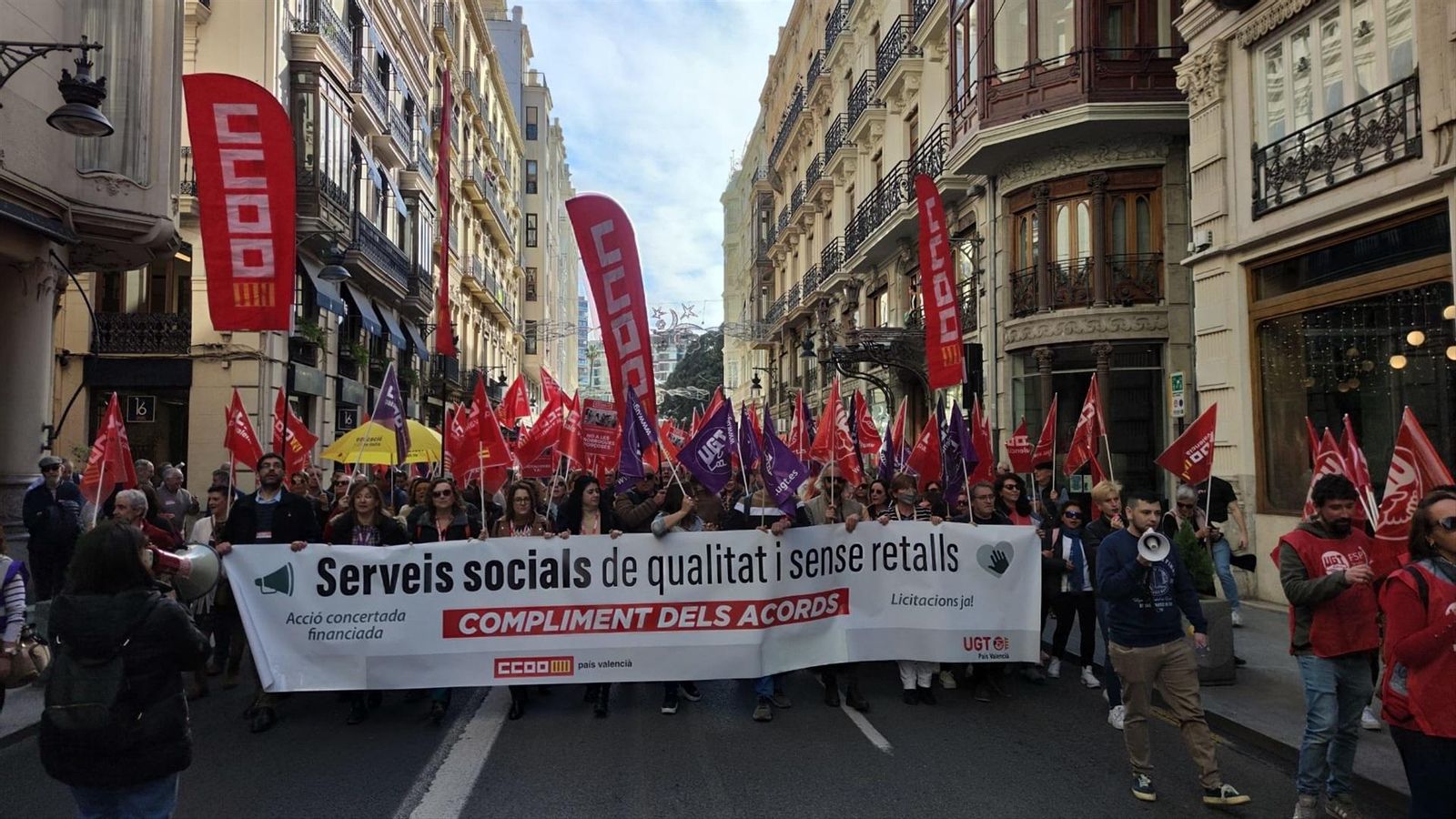 Manifestació convocada per UGT i CCOO, aquest dimarts