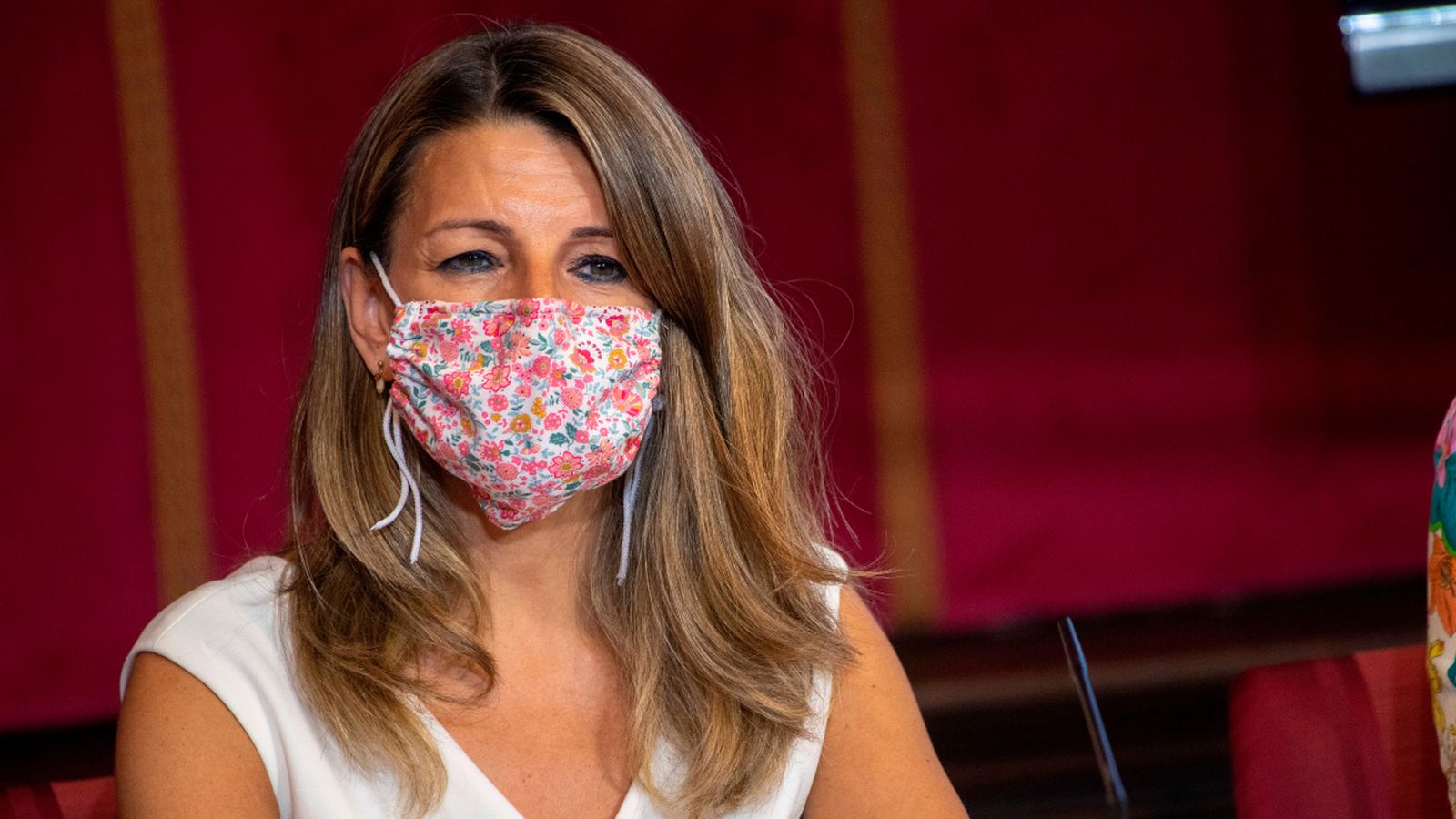 La ministra de Treball, Yolanda Díaz, en l'acte al qual va assistir en Toledo