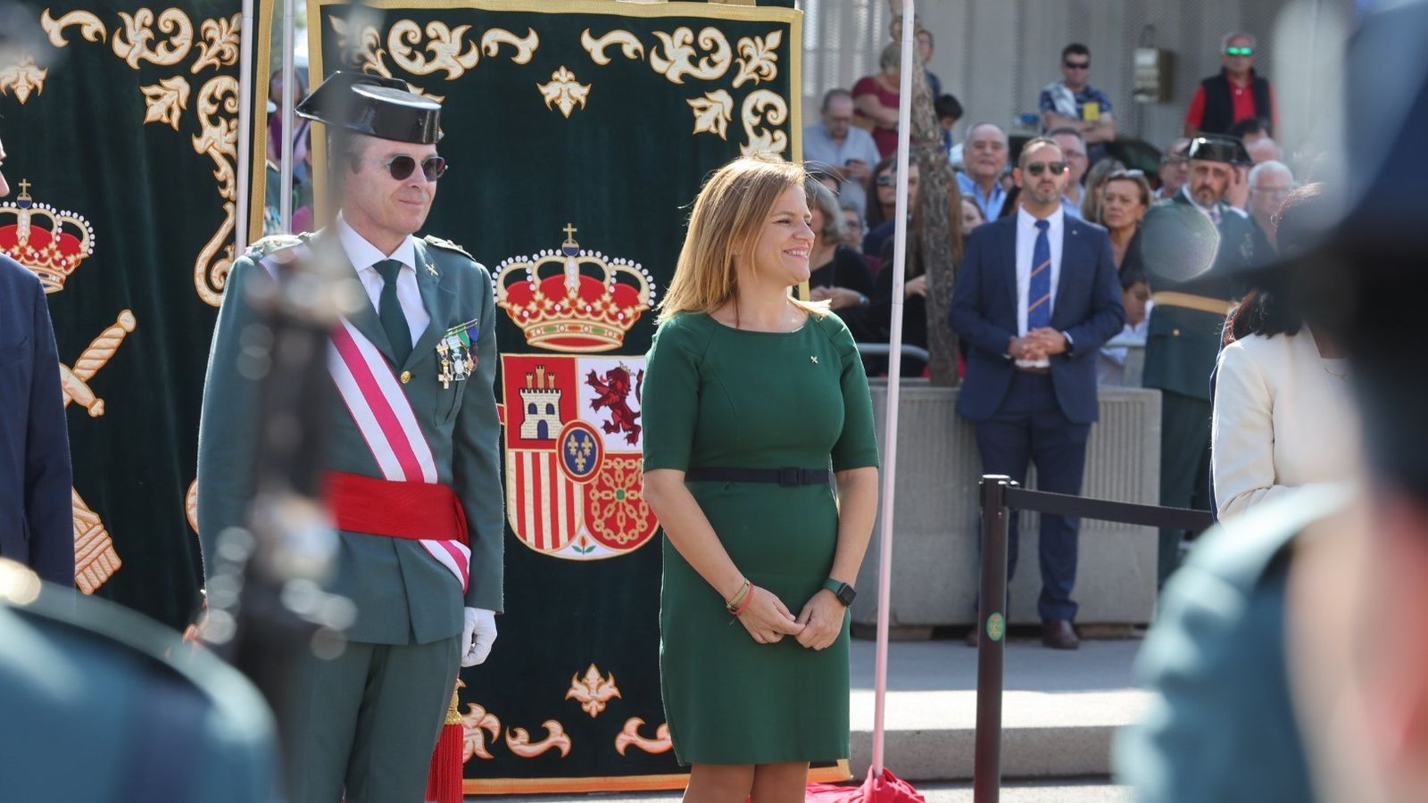 Pilar Bernabé, durant l'acte a València amb motiu de la festivitat de la Mare de Déu del Pilar