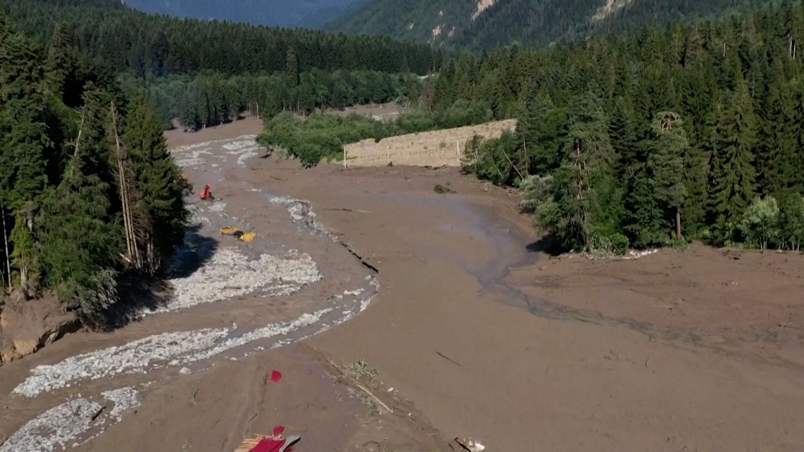 Imatges de la solsida ocorreguda dijous a la nit a Shovi (Geòrgia)