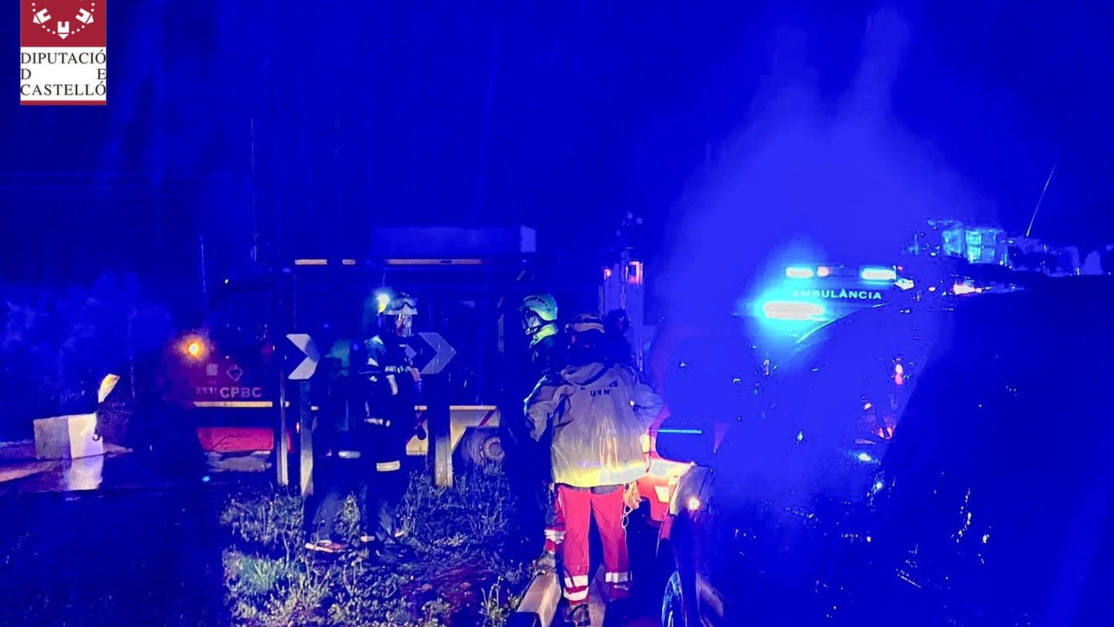 Imatge del dispostiu de rescat durant l'actuació