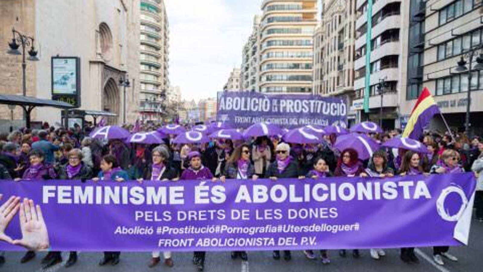 El Front Abolicionista durant una marxa a València en una imatge d'arxiu El Front Abolicionista, durant una marxa a València, en una imatge d'arxiu