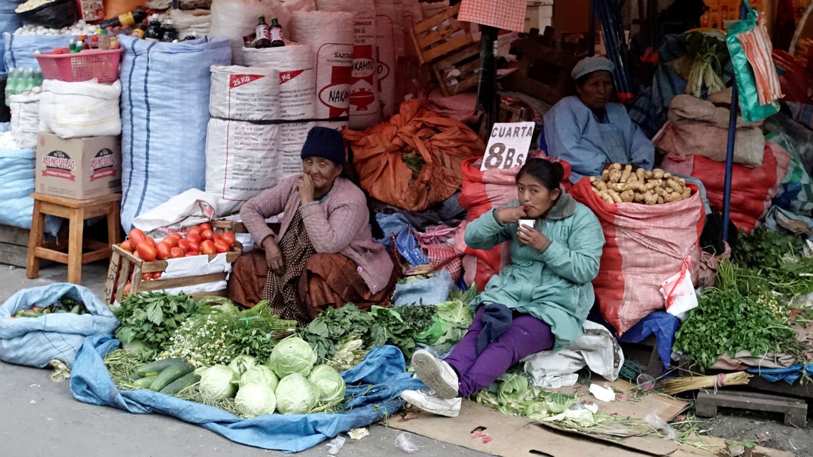 Venedors al suburbi Garita de Lima de La Paz, el passat 4 de gener