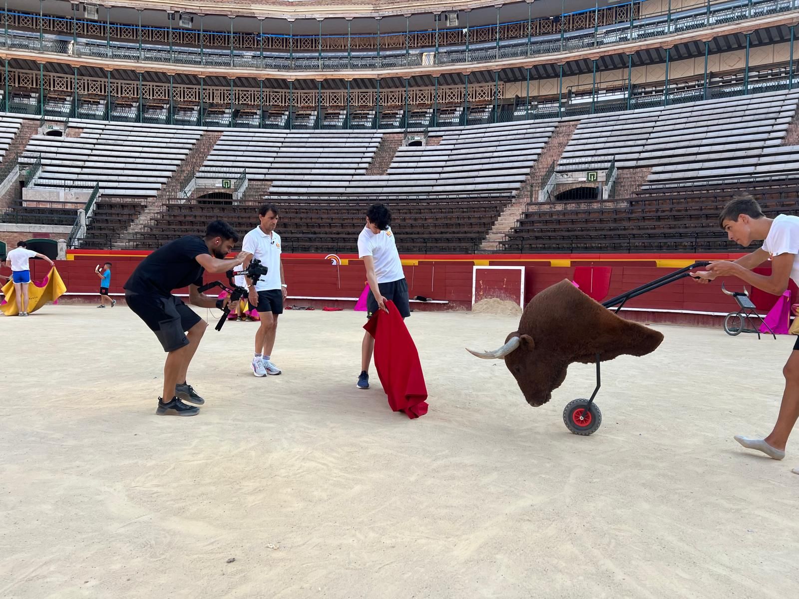 Gravació a l'escola de tauromaquia de València
