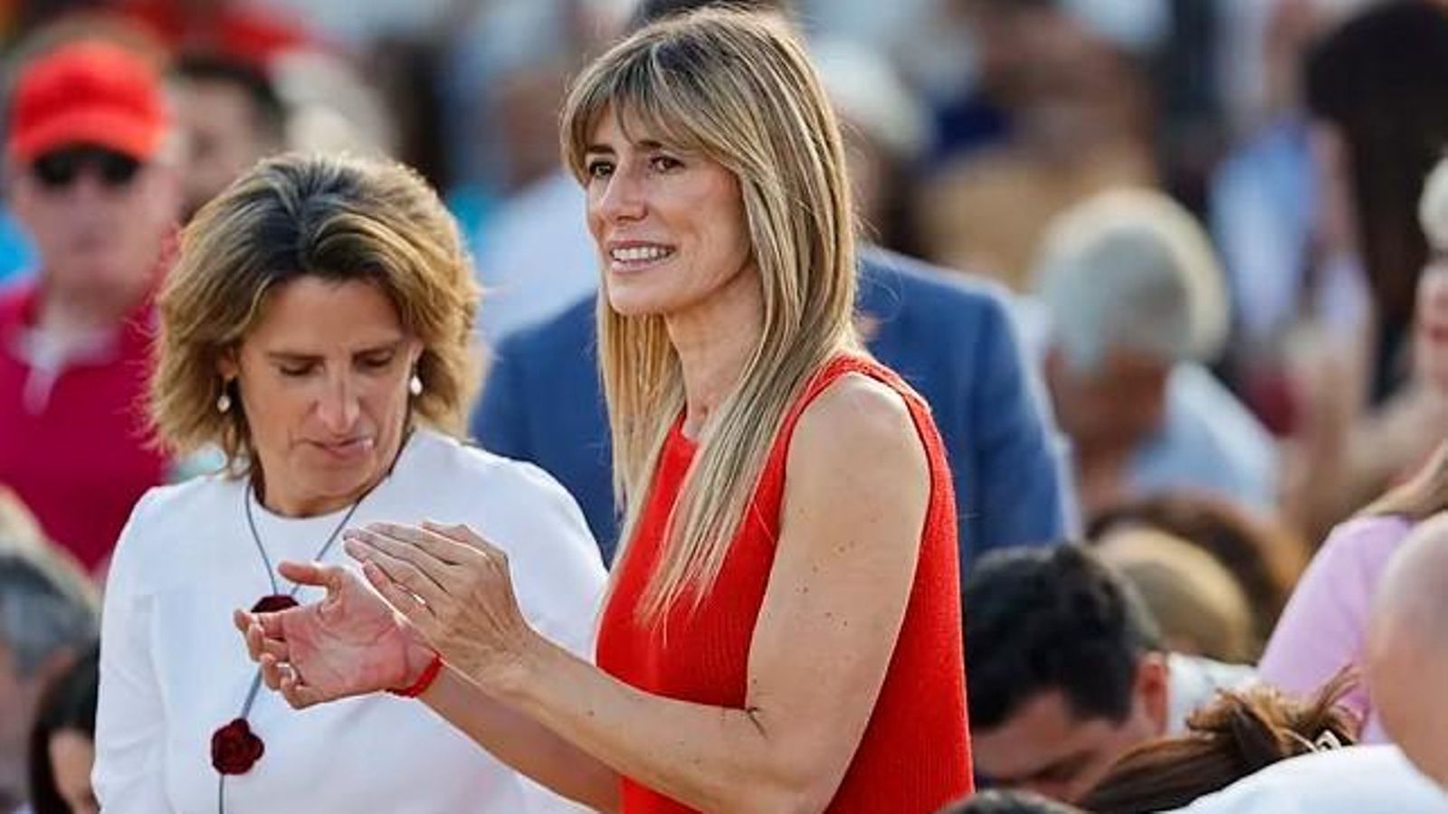 Begoña Gómez, en un míting de Pedro Sánchez a Sevilla
