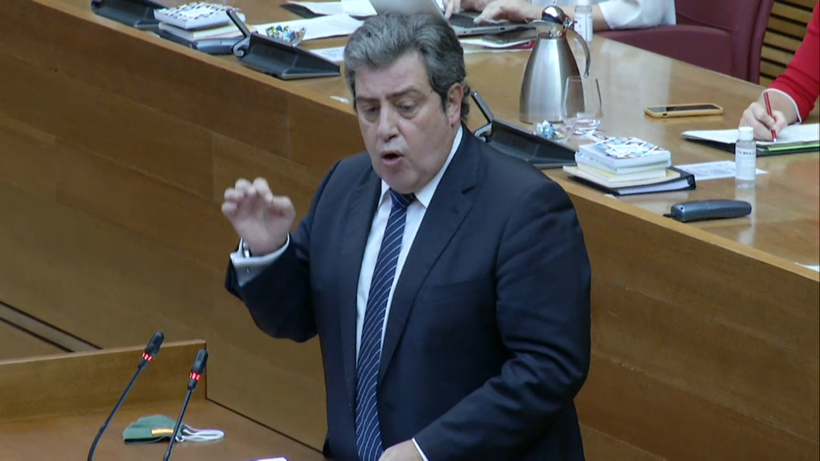 José María Llanos, aquesta vesprada, durant la seua intervenció