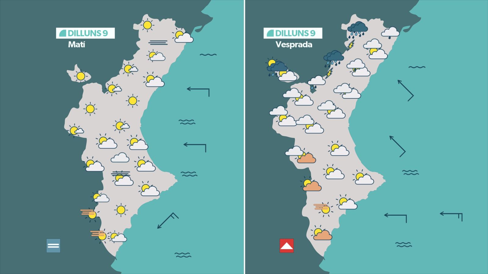 Previsió meteorològica per a dilluns 9 de juny