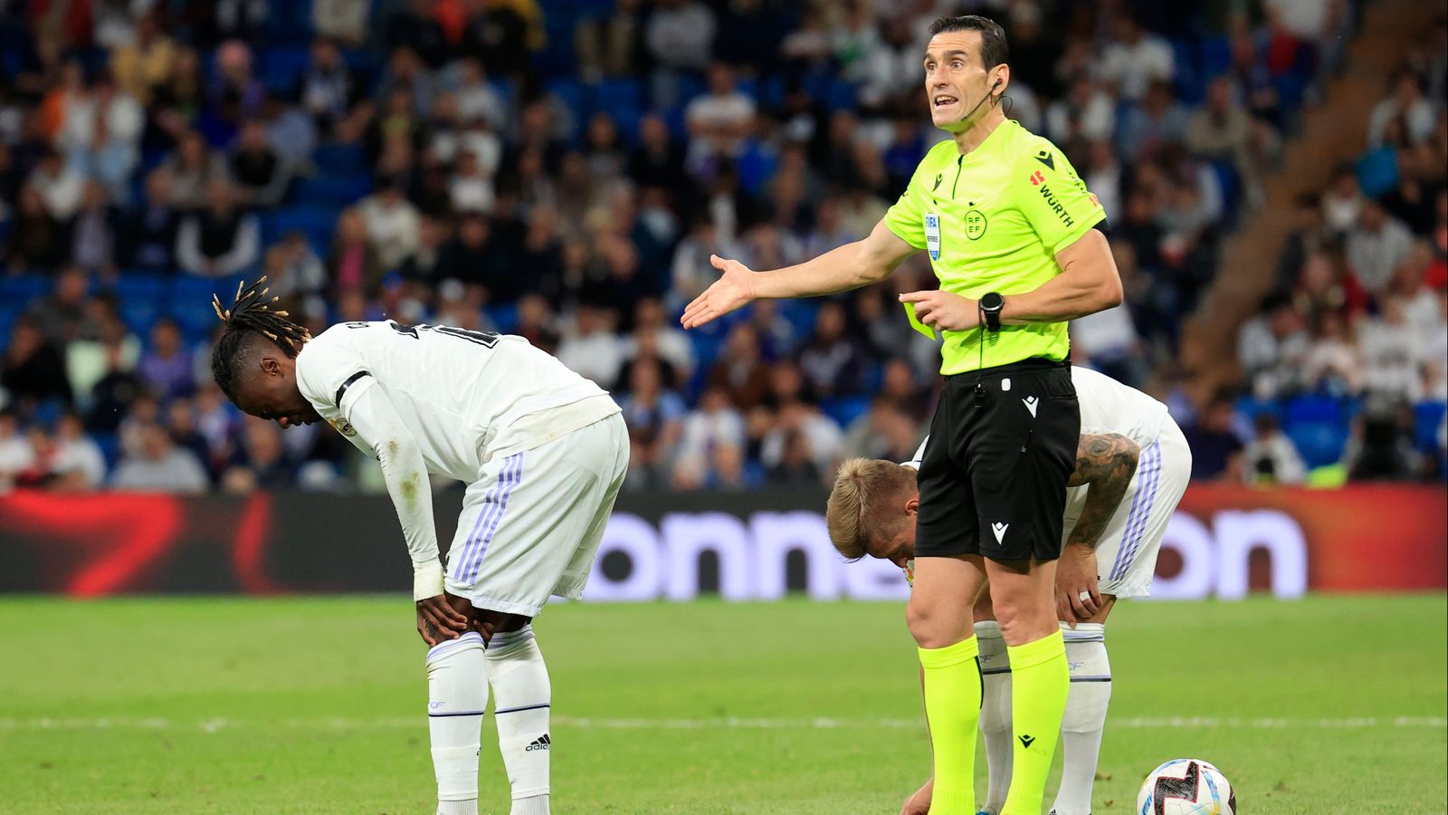 Camavinga lesionat, segons abans  de ser substituït contra el Getafe