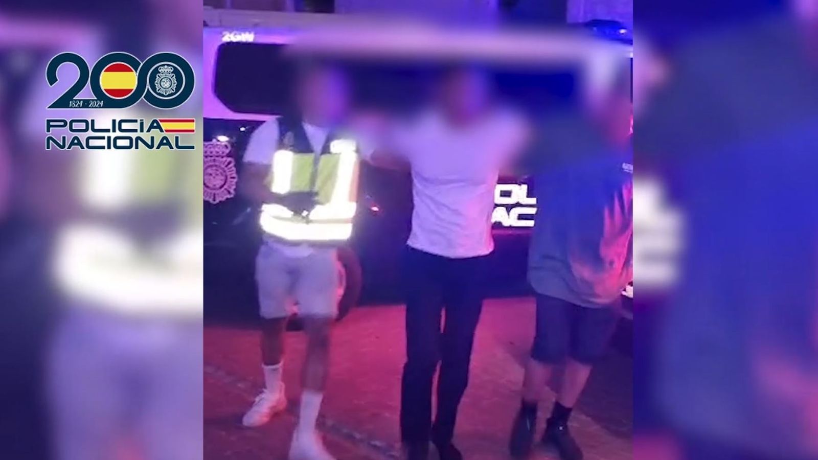 Moment de la detenció del presumpte autor de l'assassinat del barri de Natzaret, a València