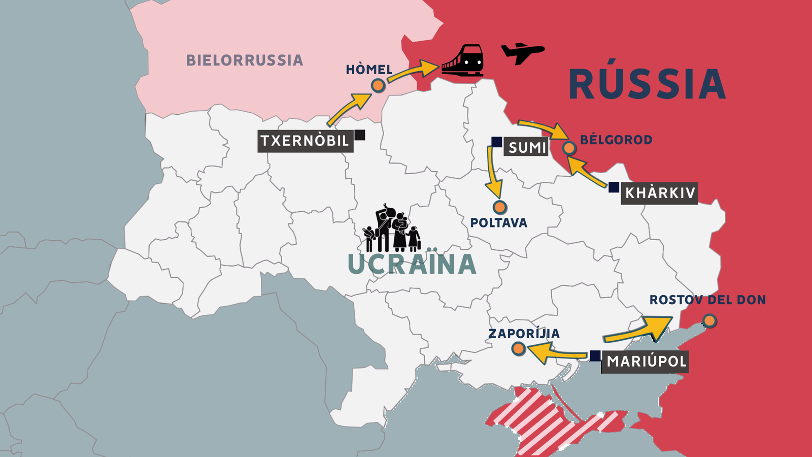 Així són les rutes d'evacuació proposades per Rússia