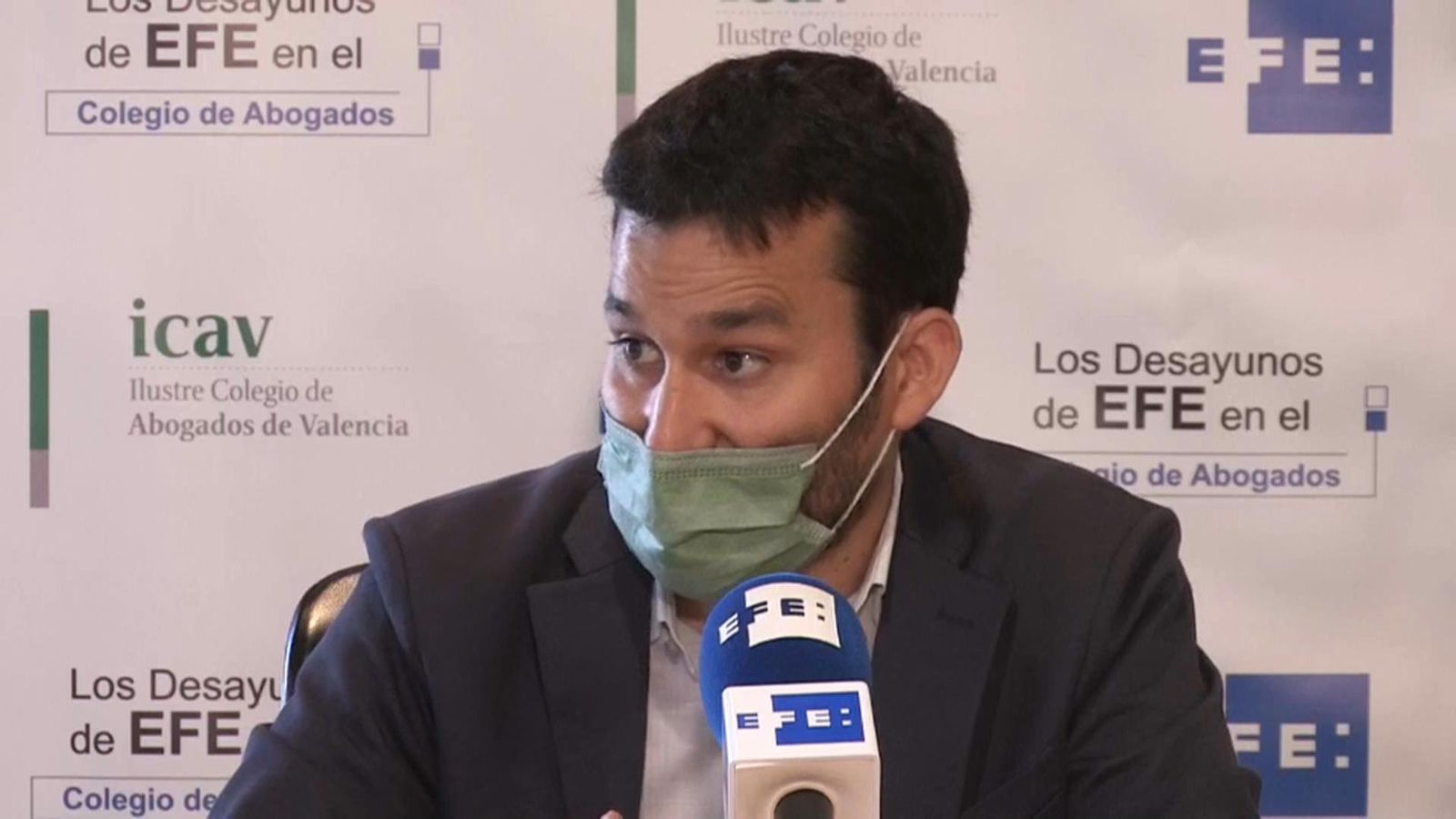 El conseller d'Educació, Cultura i Esport, Vicent Marzà, durant la seua entrevista en els Desdejunis de l'Agència Efe