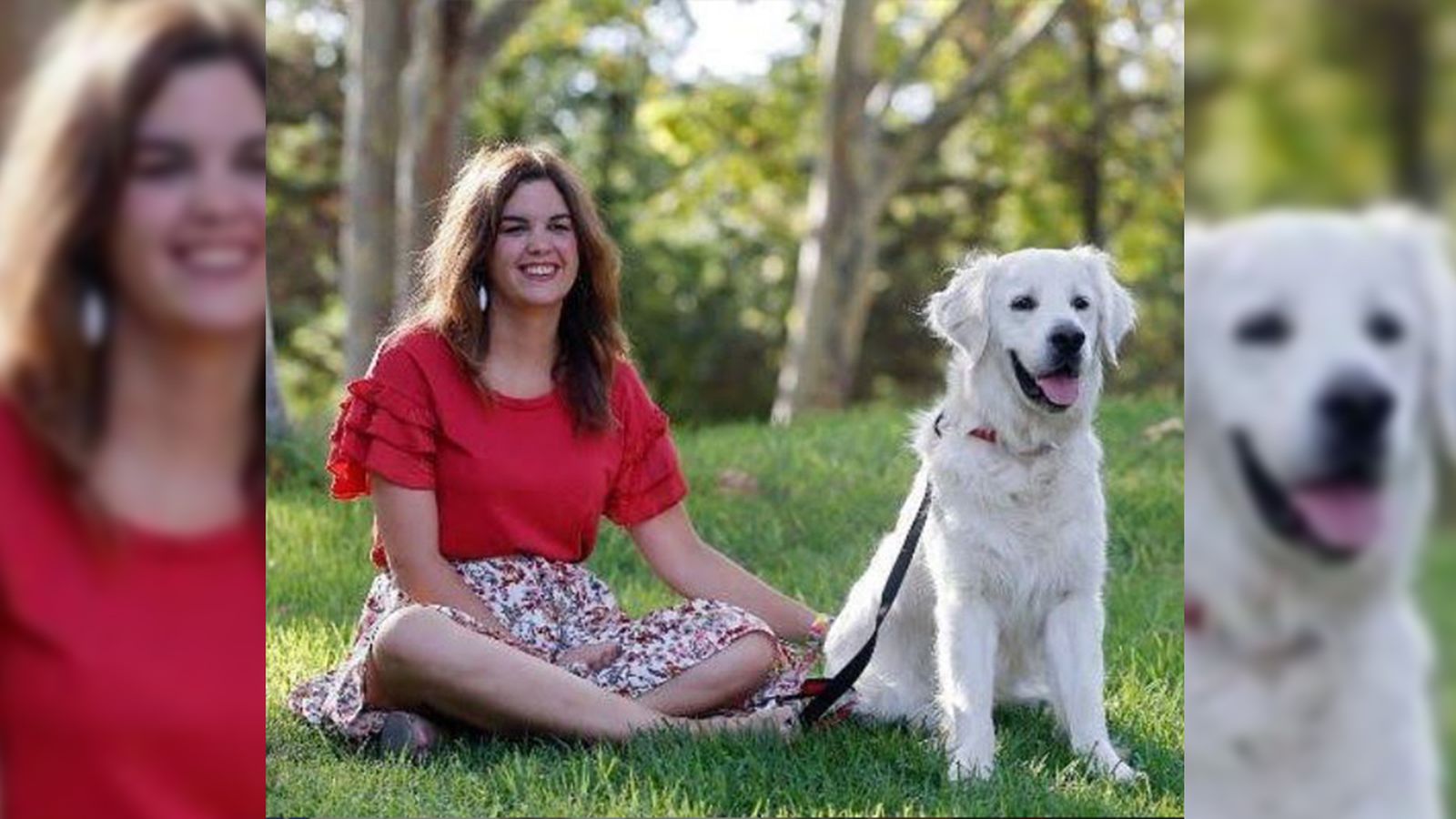 Sandra Gómez amb el seu gos Pep, en una imatge d'arxiu