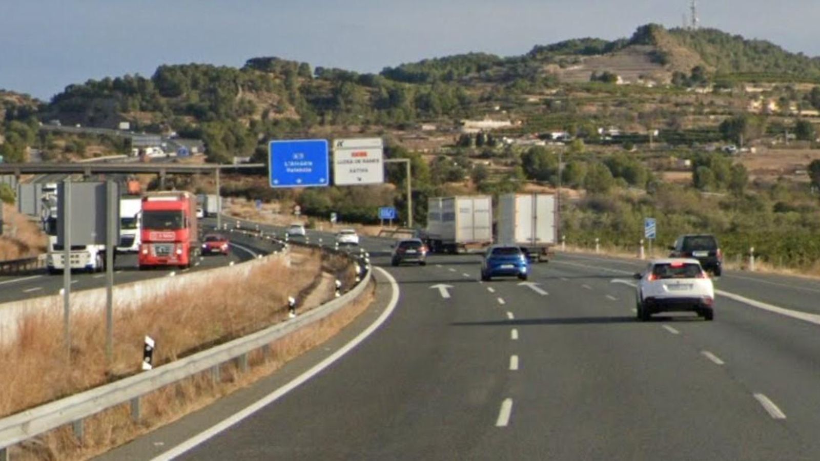Imatge d'arxiu de l'A7 a l'atura de Xàtiva