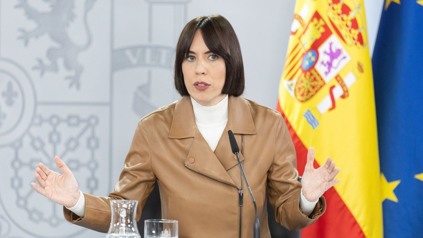 La ministra Diana Morant, aquest dimarts en la roda de premsa posterior al Consell de Ministres