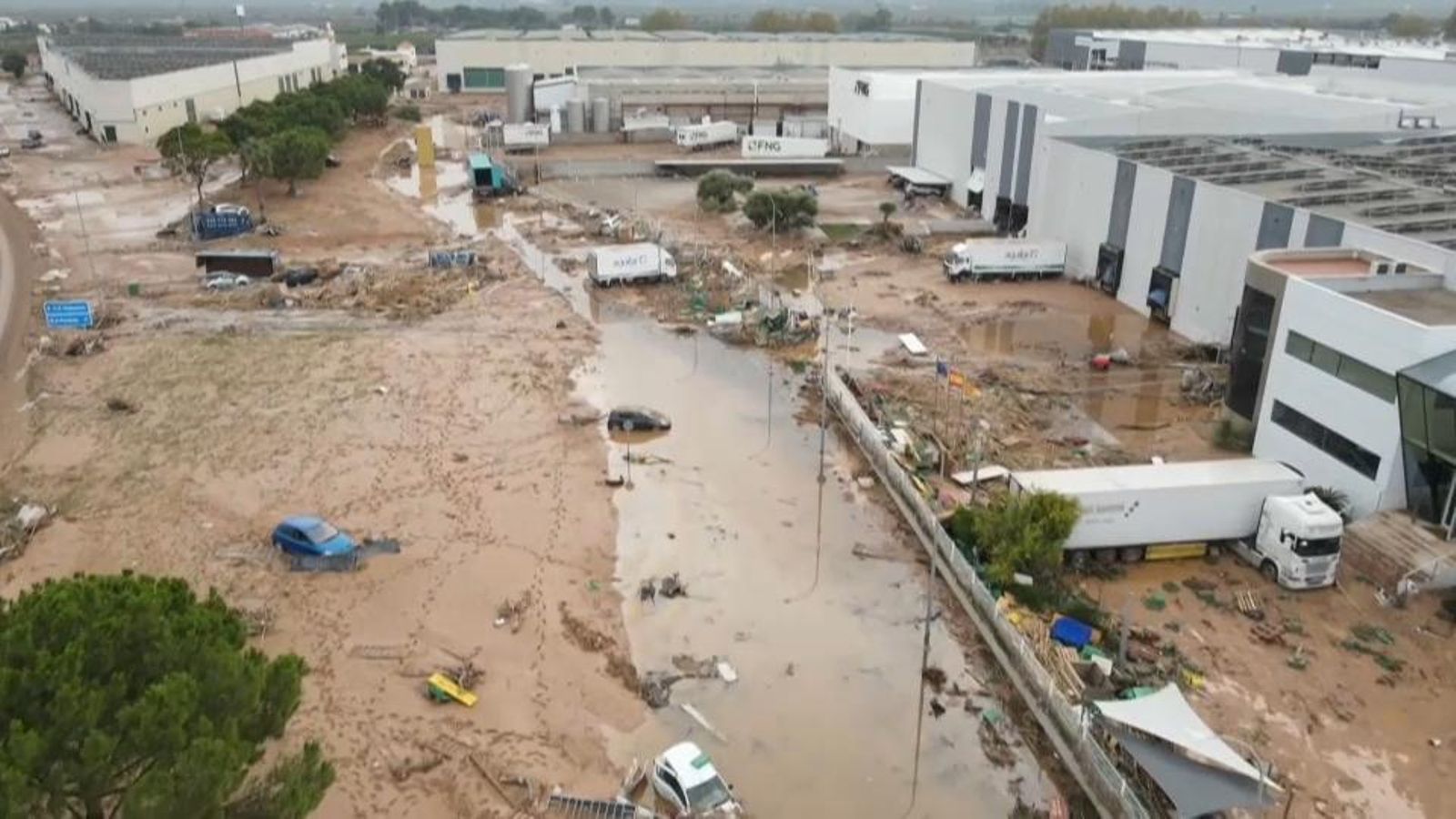 Vista aèria d'un polígon industrial a Catarroja