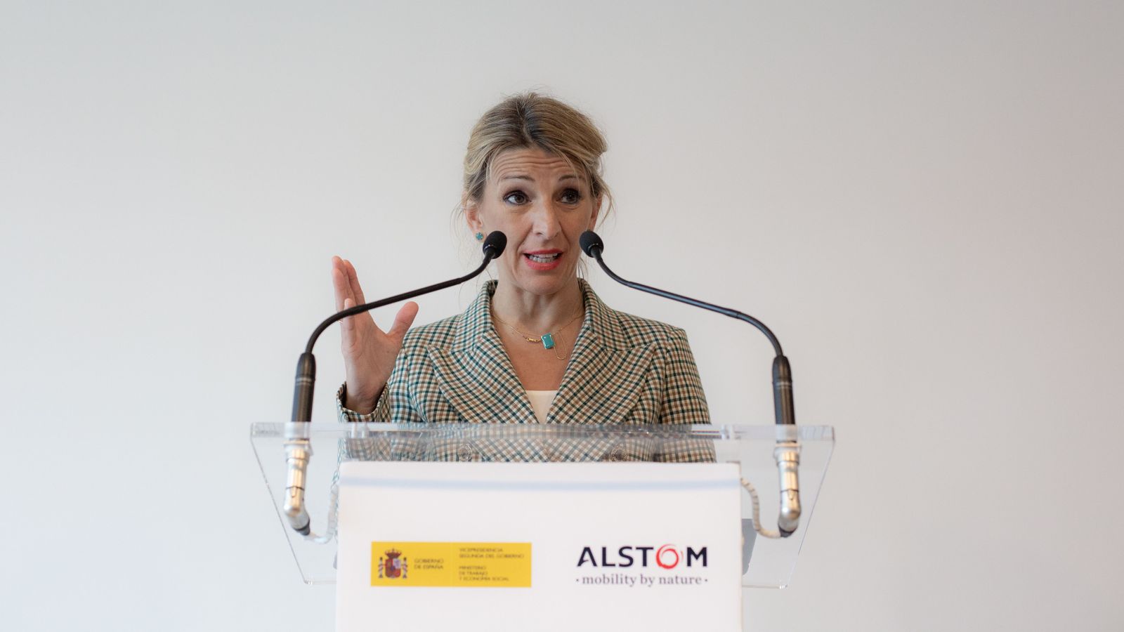 Yolanda Díaz a Barcelona, aquest dissabte 23 d'abril